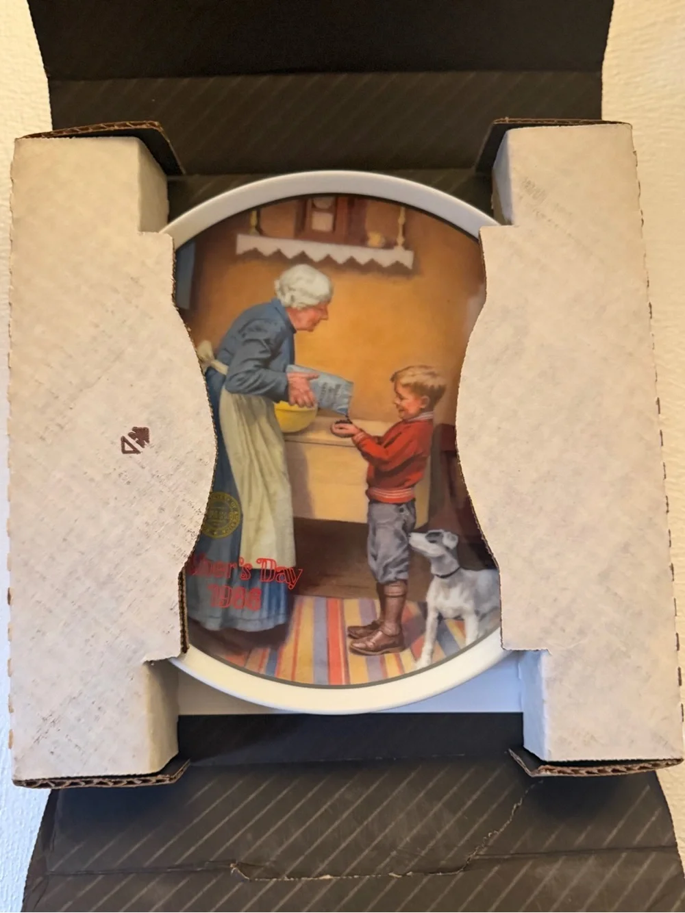 1986 Norman Rockwell Mother’s Day Collector Plate titled “The Pantry Raid”